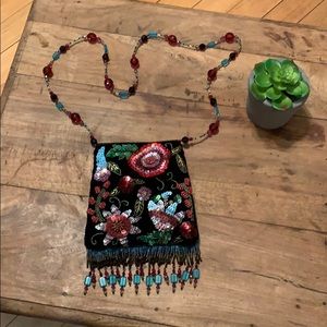 Todd Anthony of NY Black Sequin & Embroiled Purse